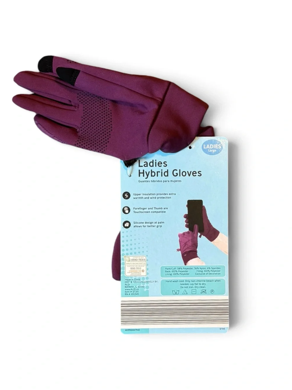 NWT Crane Women's Quilted Thermal Puffer Gloves New Size L